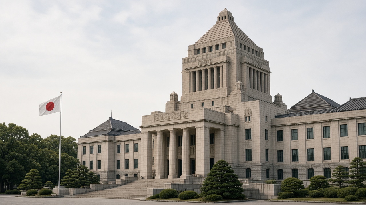 Japanese Diet building exterior in daylight