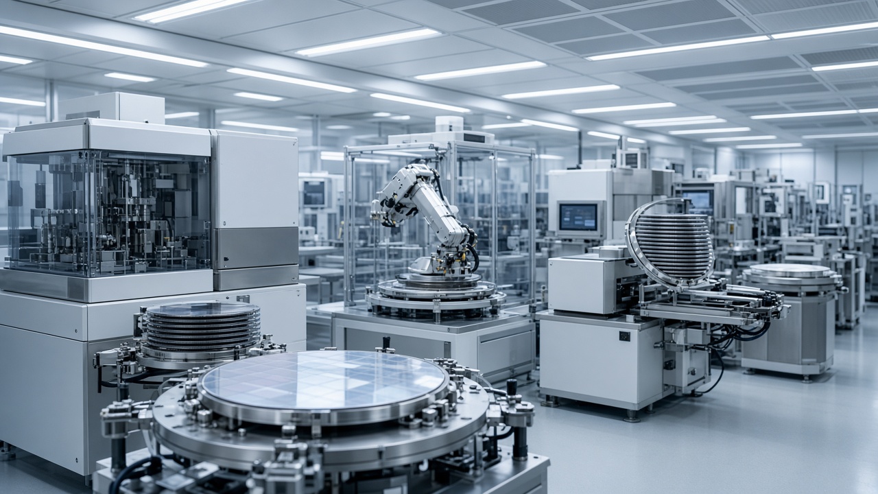 Semiconductor wafers and chip design tools in a cleanroom