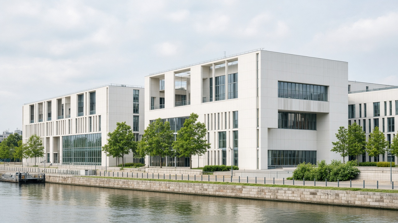 German chancellery exterior in Berlin daylight