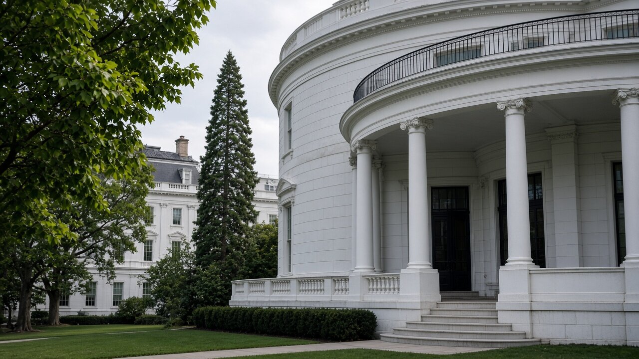 White House West Wing exterior in daylight